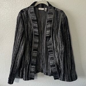 Chico's | Open Front Grey & Black Blazer Size 3 or US 16